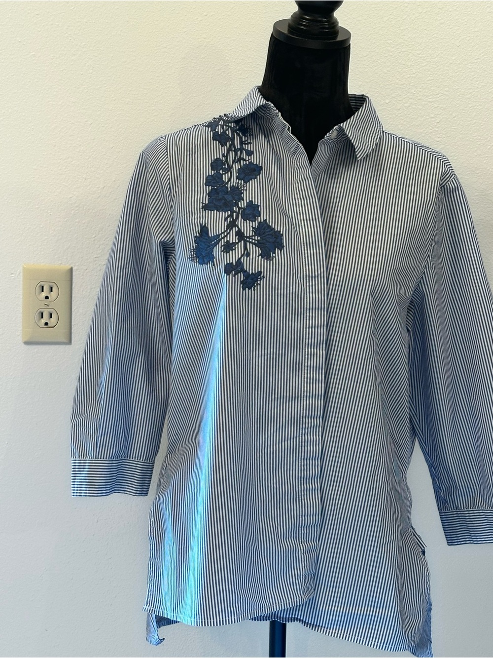 Westbound Blue and White Striped Shirt